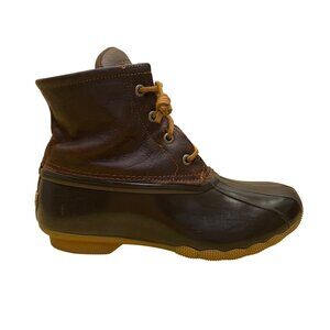 Sperry Women’s Brown Leather Classic Outdoor Waterproof Duck Boots Size 7.5W